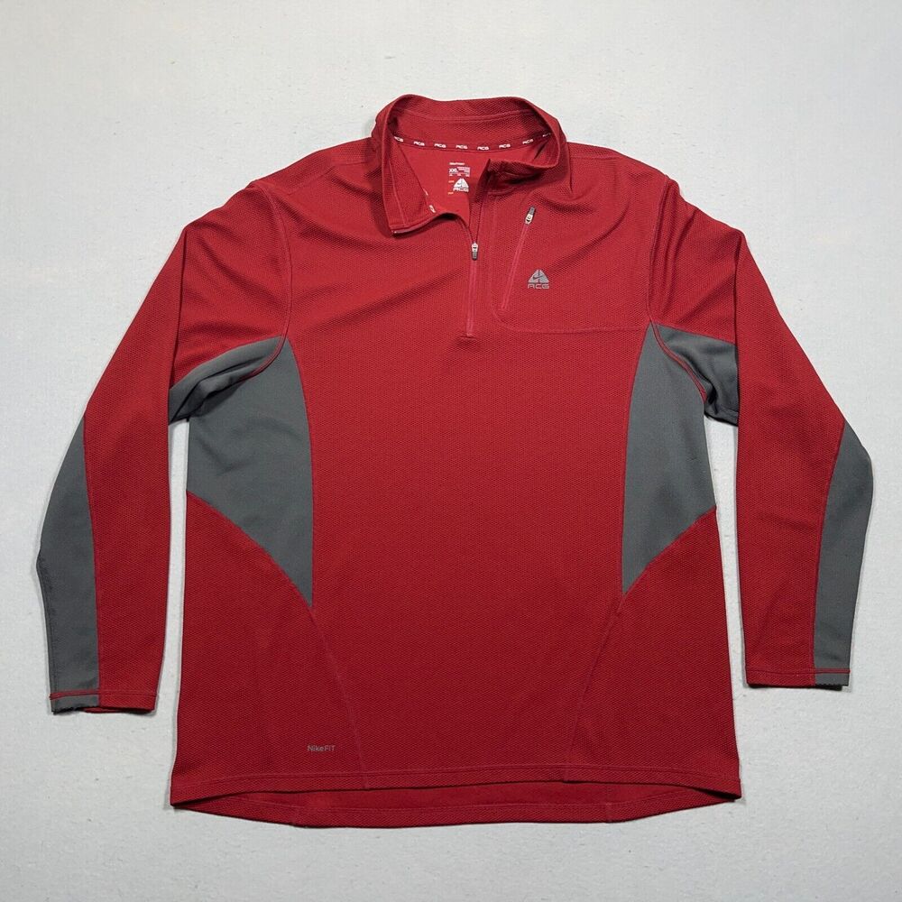 Vintage Nike ACG Jacket Youth XXL‎ 1/4 Zip Pullover Fleece Lightweight Red